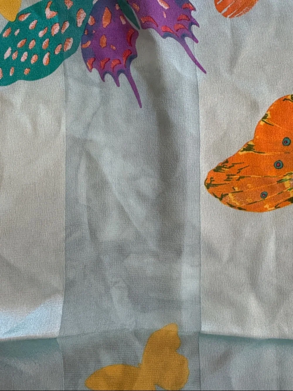 Vintage Chopard Chiffon Silk Scarf with Multi-Color Butterfly Motif